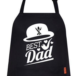 Best Dad Funny Printed Aprons For Men Women Novelty Chef Kitchen Apron BBQ Housewarming Gift for Her Him Cooking Baking Father&#39;s Day