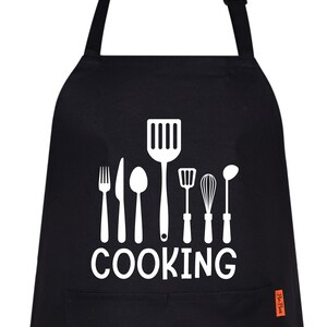Cooking Funny Printed Aprons for Men, Dad, Husband - Birthday, Father’s Day Grilling Gifts for Papa, Husband