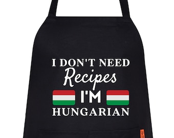 I Don't Need Recipes I'M Hungarian Funny Aprons for women's Novelty Chef Kitchen Aprons for Men Housewarming Gift for Him Her Cooking