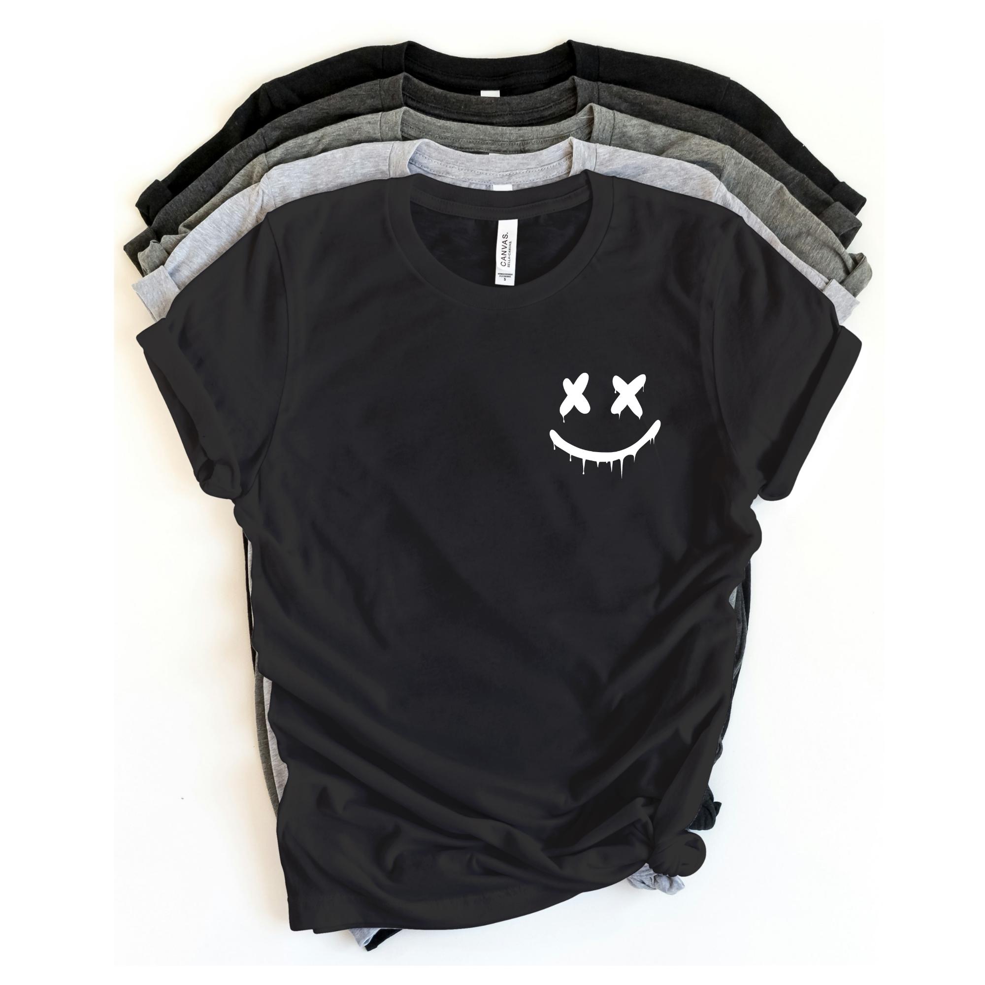 Drip Smile T-shirt – Trippy XX Face Graphic Tee – Aesthetic