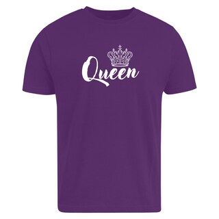 Maglietta Donna Queen Con Corona Oro – Scollo A V 100% Cotone – Regalo Per La Tua Regina