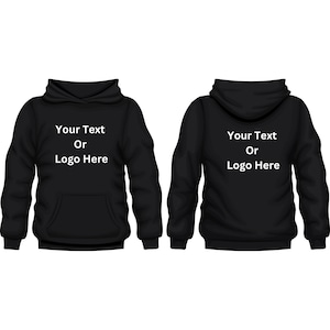 Personalised Hoodies for women men unisex Any Name Text Logo Custom hoody Bride Bridal Party Gift Jumper Black