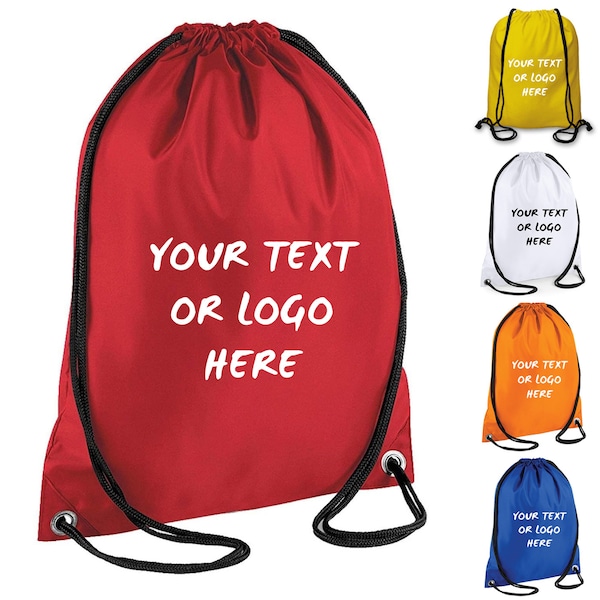 Personalised Drawstring Bags for Travel Customised gym bag gifts for weddings, Birthdays, Special Occasion PE bags rucksack School Shopping