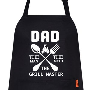 Dad The Man The Myth The Grill Master Fathers Day Anniversary Birthday Bib Cooking gift for Dad Daddy Grandad Husband