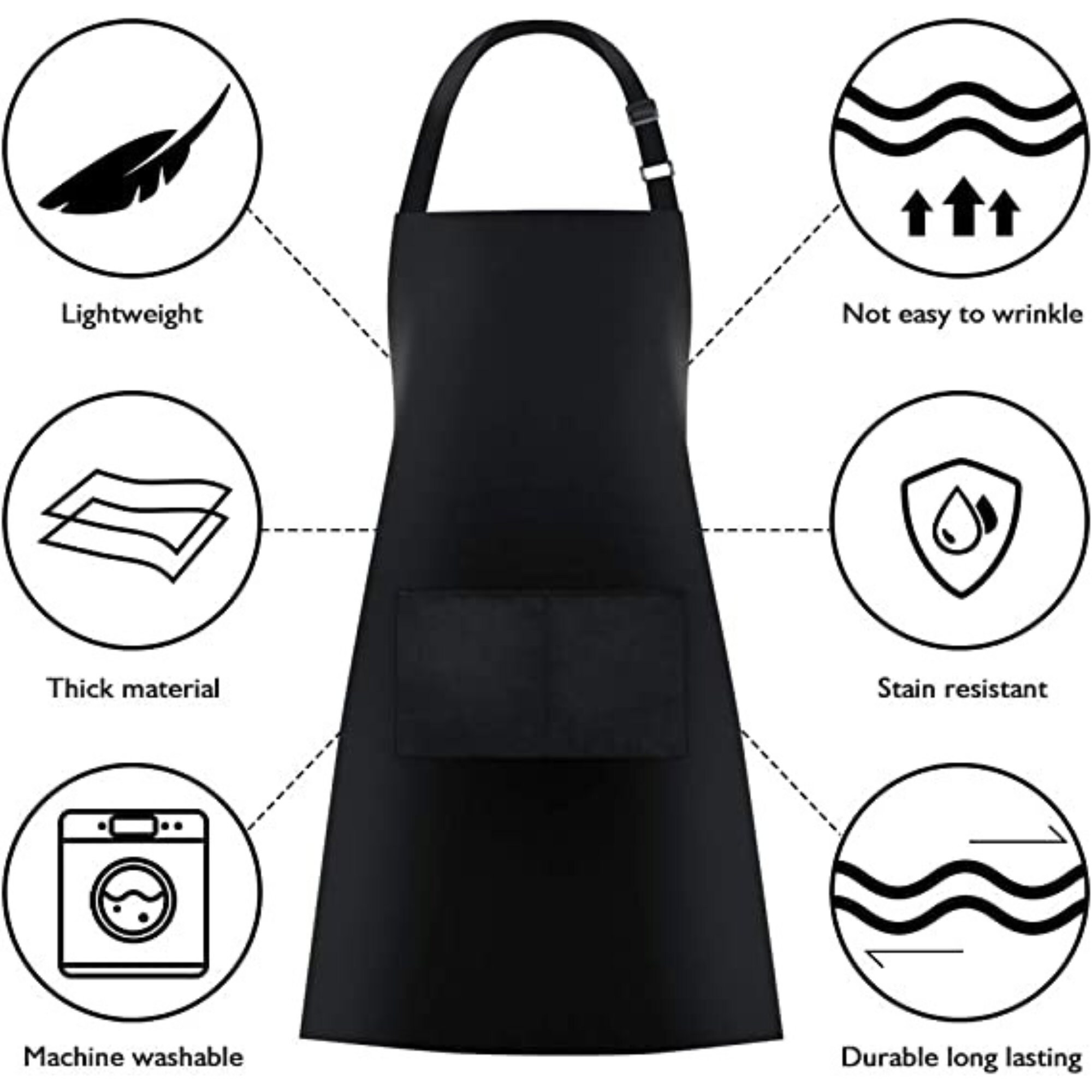 Never Trust A Skinny Chef Black Funny Kitchen Apron, Novelty Barbecue Aprons