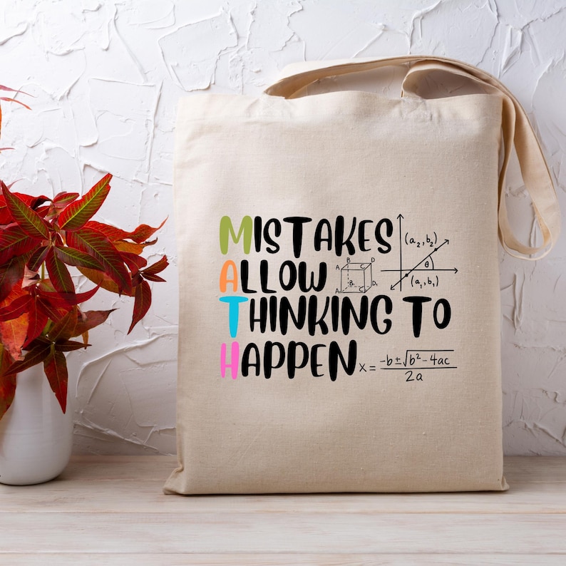 Math Tote Bag Design Example Geometric Math Teacher Tote Bag - Women's Gift | Stylish Math Teacher ...