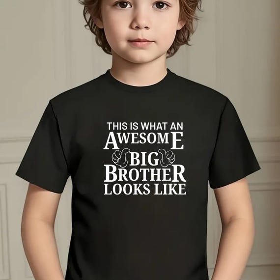thumbnail image 2 of Awesome Big Brother Kids T-Shirt – 'This Is What An Awesome Brother Looks Like' – Boys' Novelty Tee 2 of 4