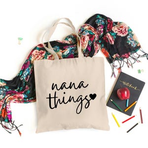 Sac fourre-tout Nana Things Cadeau grand-mère personnalisé - cadeau fête des mères pour grand-mère-nouvelle grand-mère cadeau-cadeaux pour grand-mère