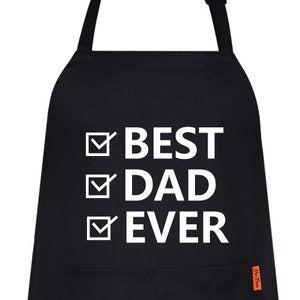 Best Dad Ever Black Mom Kids Funny Aprons for women&#39;s Novelty Chef Kitchen Aprons for Men BBQ Housewarming Gift for Him Her Cooking Baking