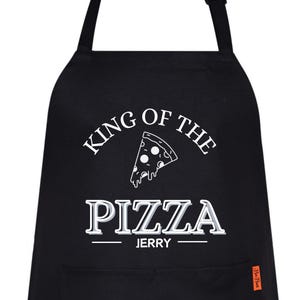 Personalised pizza apron with name, custom apron with name, bbq apron, pizza king apron, gift for dad, fathers day gift, dad christmas gift