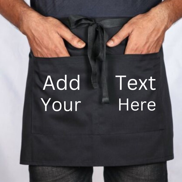 Personalized Half Apron Customised Waist Apron Create your own Printed Short Apron for Kitchen BBQ grill Chef Apron for Men Women