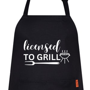 License to Grill Funny Printed Kitchen Cooking apron Chef Aprons for Men Women DAD Father&#39;s Day Gift BBQ Novelty Restaurant