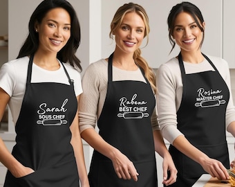 Delantal de chef personalizado / Delantal de cocina divertido, regalo para él/ella