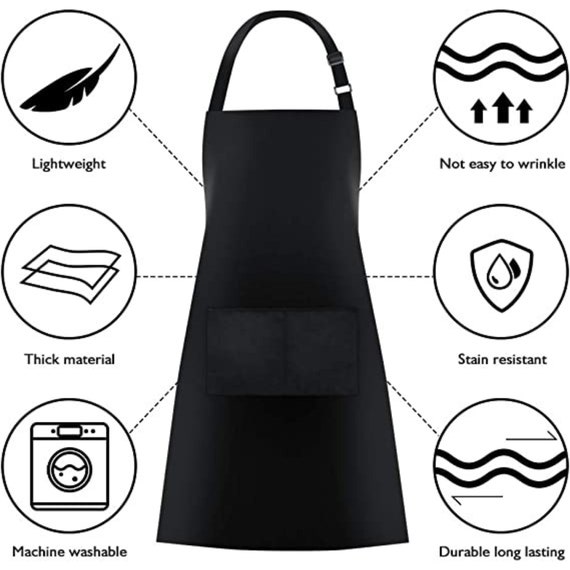 Kuromi And My Melody Adjustable Bib Aprons, Waterdrop Resistant Apron With 2 Pockets For Kitchen Cooking Restaurant Bbq Painting Crafting - View #3