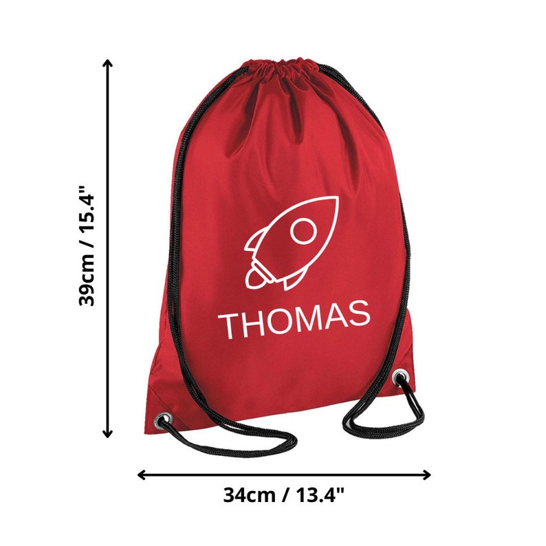 Personalised Drawstring Bag For School PE Kit, Gym, Swim - 33x44 Cm, UK Made