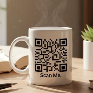 Personalisierte QR-Code-Tasse - Benutzerdefinierte 11-Unzen-Keramikkaffeetasse für Geschäft, Büro und Branding