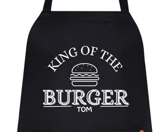 Delantal personalizado 'Rey de la Hamburguesa' - Regalo para papá