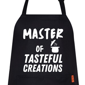 Master of Tasteful Greations Chef Grill Gifts for Men Funny Apron for Dad Husband Boyfriend Cooking Apron Gift for Father&#39;s Day, Birthday