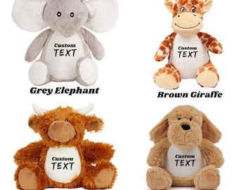 Personalised Soft Plush Animal Toys for Kids, Teddy Bears, Lions, Dogs, Cats, Bunnies & More, Perfect Gifts for Kids, Stuffed Animal Toys