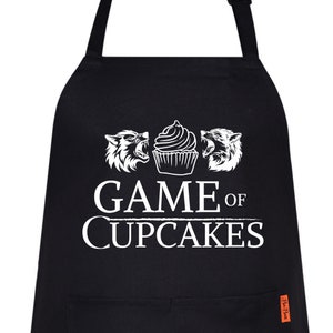 Game Of Cupcakes Funny Aprons for Men Womens Novelty Chef Kitchen Aprons for Men BBQ Housewarming Gift for Him Her