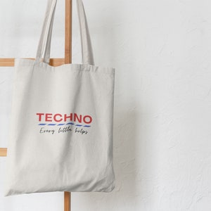 TECHNO Music Lover Art Printed Tote Bag For Daily Use - High Quality Cotton Eco Friendly Tote Bag Perfect for gifts