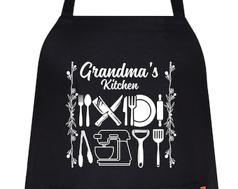 Delantal de cocina para abuela / Delantal personalizado para mujer / Regalos de Navidad para mamá y abuela / Regalos para el Día de la Madre / Delantal personalizado