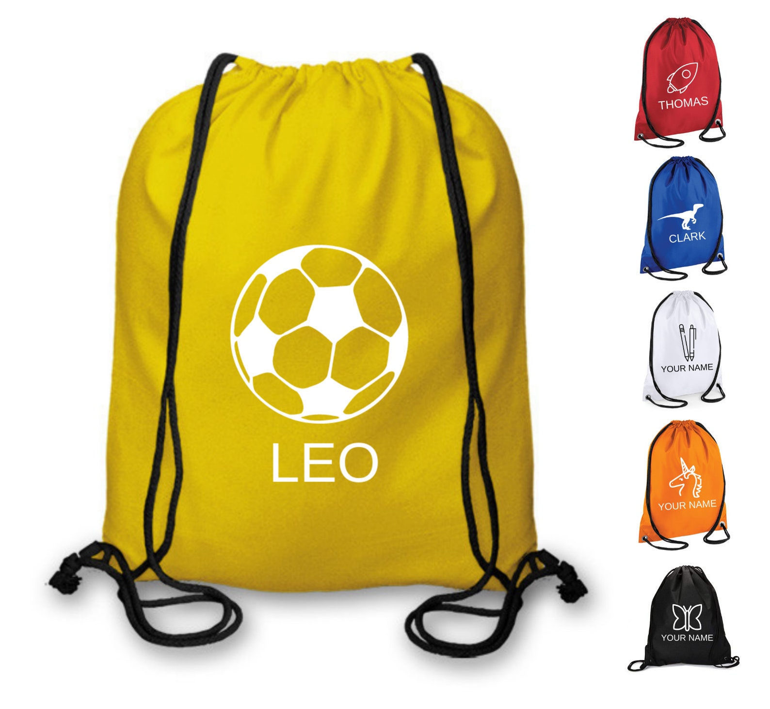 Personalised Drawstring Bag Any Name for School PE Kids Adults Etsy UK