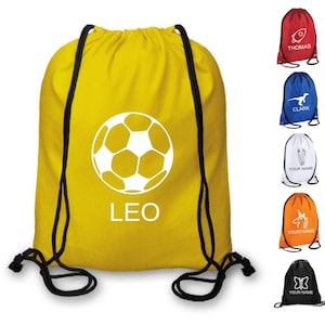 Personalised Drawstring Bag Any Name for School PE Kids Adults Unisex Travel, Gym