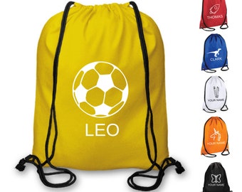 Personalised Any Name Or Text Sport Drawstring Bag PE GYM  YOGA School P.E Kids