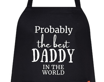 Delantal personalizado / Divertido eslogan "El mejor papá", regalo unisex