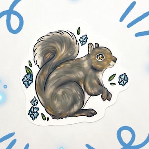 Gray Squirrel Sticker, Gray Squirrels Sticker, Squirrel Sticker, Squirrel Waterbottle Sticker by Naterade Creates