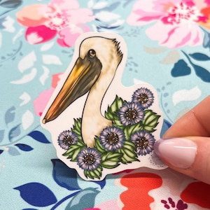 Brown Pelican Sticker, Pelican Stickers, Bird Sticker By Naterade Creates