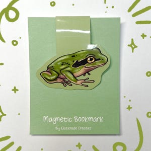 Pacific Tree Frog Magnetic Bookmark, Frog Bookmark, Frogs Magnetic Bookmark by Naterade Creates