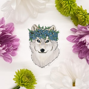 Wolf Sticker, wolf art, wolf stickers, gray wolf, gray wolf sticker, wolf sticker art by Naterade Creates