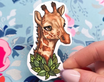 Giraffe Sticker, giraffe art, giraffe stickers, african animals, giraffe decal, giraffe gift Art by Naterade Creates
