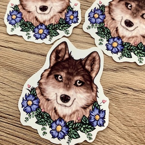 Gray Wolf Sticker, gray wolf sticker, wolf stickers, wolves sticker, wolves stickers, wolf lover gift by Naterade Creates