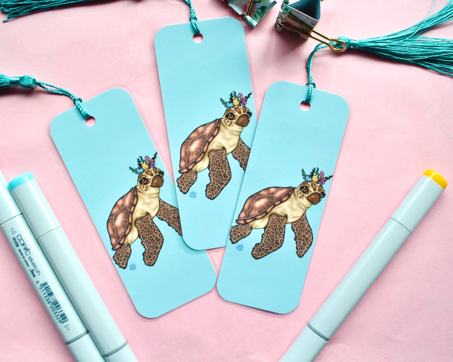 Sea Turtle Bookmark by Naterade Creates - Etsy