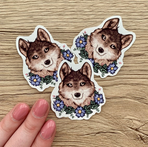 Multicolored Gray Wolf Sticker Gray Wolf Sticker Wolf Etsy Singapore