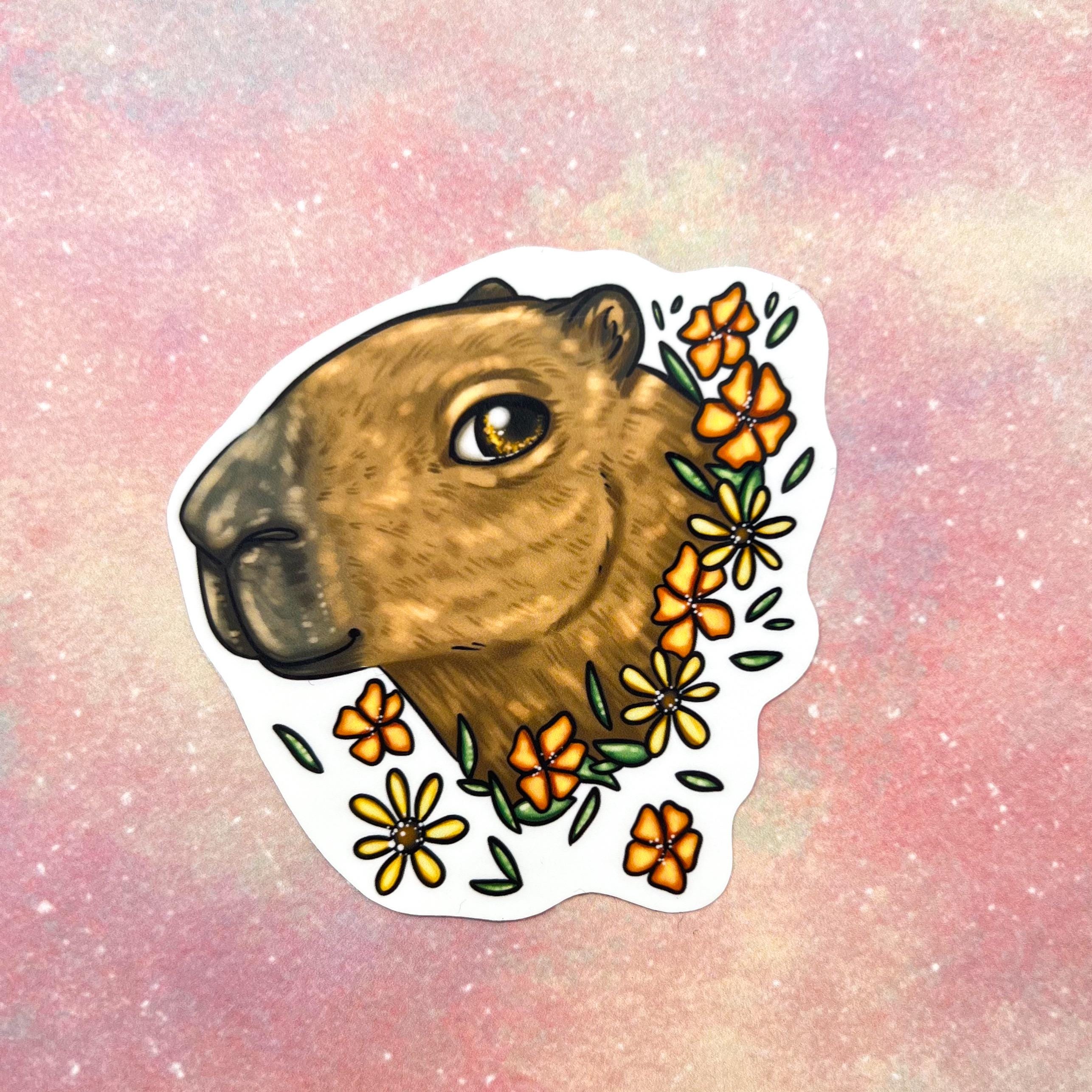 Capybara Sticker: Capybaras Glossy Stickers Original Art - Etsy