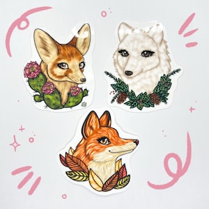 Foxes Sticker Pack, Foxes Sticker Set, Fox Stickers Set, Fox Stickers by Naterade Creates