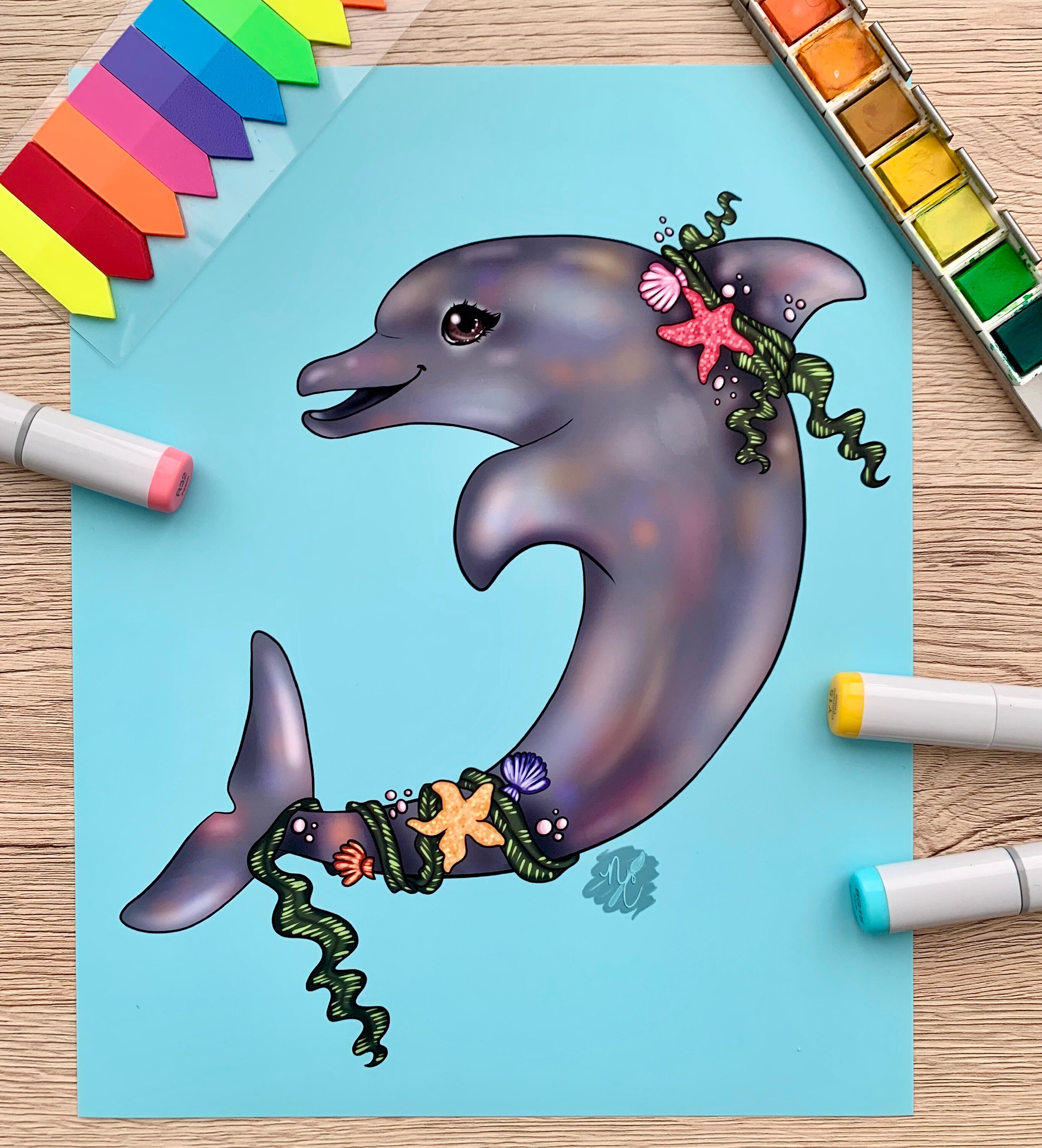 Bottlenose Dolphin Art Print Dolphin Art Print Bottlenose - Etsy