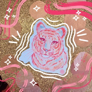Bengal Tiger Sketch: Glossy Sticker Original Art