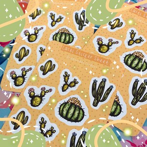Hoja de pegatinas de cactus, pegatinas de cactus, pegatinas de cactus, hoja de pegatinas de cactus de Naterade Creates
