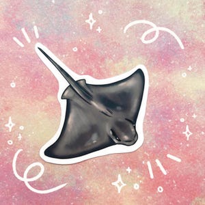 Bat Ray, Ocean Ray, Bat Rays, naklejka na butelkę z wodą Bat Ray autorstwa Naterade Creates