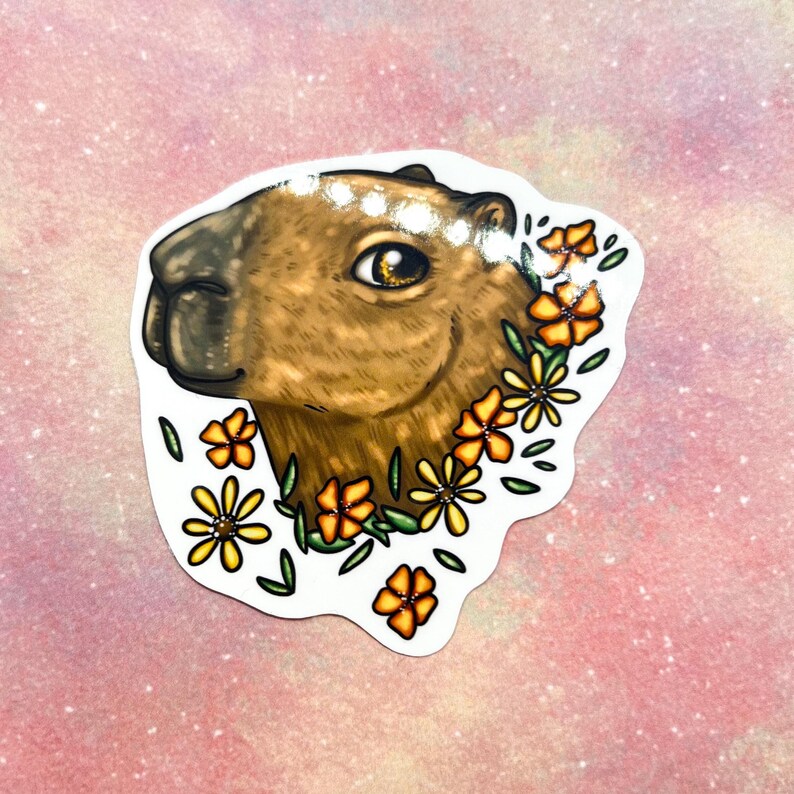 Capybara Sticker: Capybaras Glossy Stickers Original Art - Etsy