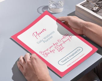 Planificador diario de bienestar imprimible / Diario de autocuidado para la mediana edad / Estado de ánimo, hábitos, alimentación y objetivos / PDF A4 / Descarga instantánea