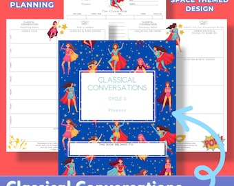 Parent & Tutor Planner for Classical Conversations Cycle 3 - Super Girl Theme