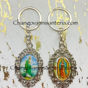 Porte-clés religieux San Judas/Virgen Guadalupe