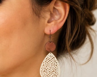 Tear drop earring, boho, boutique, rustic earrings, dangle drop earrings, cowgirl jewelry