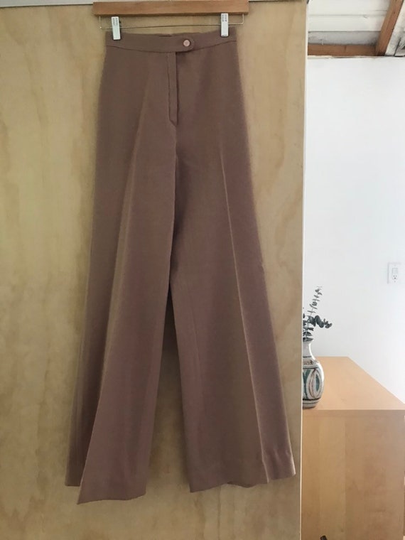 1970s High Waist Wide Leg Trousers Pants